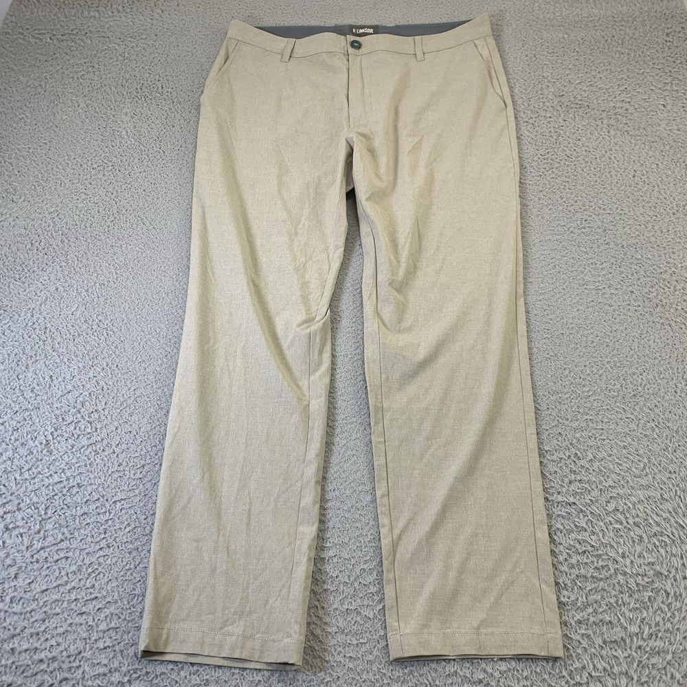 Linksoul Chino Pants Mens 36x30 Beige‎ Golf Performance Straight Stretch Casual